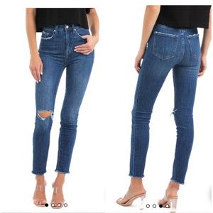 Pistola Cara High Rise Vintage Skinny Jeans in Essex Size 32 Distressed Med Wash